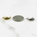 Pewter Small 3D Tiara Charm with Loop in Antique Gold (2pc)
