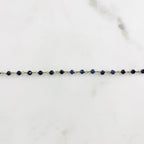Vermeil Dainty Sapphire Beaded Wire Wrapped Chain Blue – Sold by the Foot