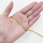 4mmx4mm Vermeil Gold Two Tone Flat Diamond Cut Curb Chain – Sold by the Foot