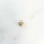 Gold Plated Small CZ and Ruby Colored Crystal Detailed Heart Shaped