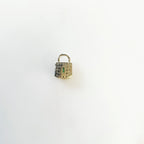 Gold Plated Small Clear CZ and Emerald Colored Cubic Zirconia Pad
