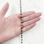 Vermeil Dainty Sapphire Beaded Wire Wrapped Chain Blue – Sold by the Foot