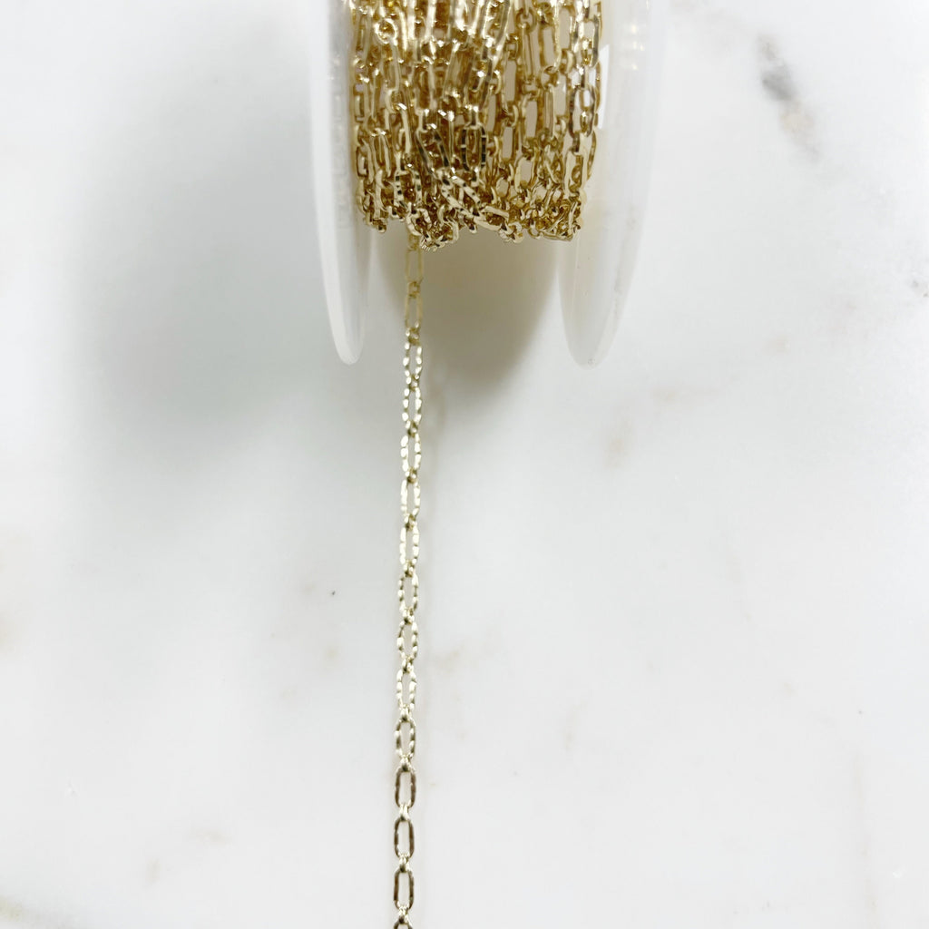 Gold Filled Hammered Textured Flat Nugget Long and Short – Sold by the Foot