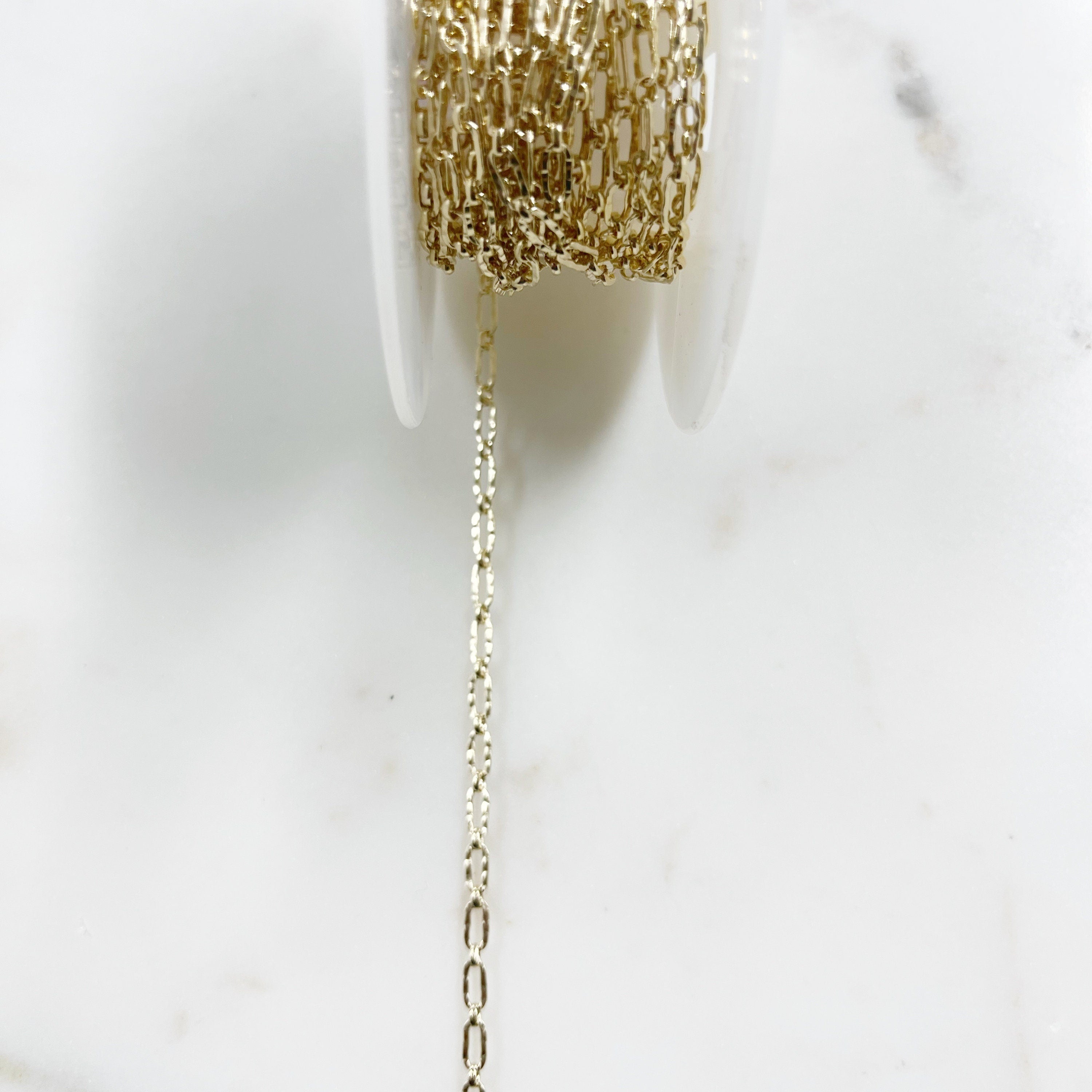 Gold Filled Hammered Textured Flat Nugget Long and Short – Sold by the Foot
