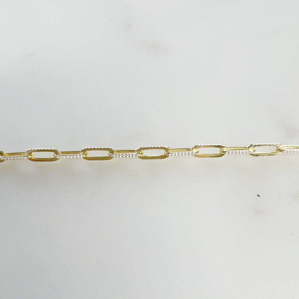 8.7mmx3.1mm Vermeil Two Tone Gold Diamond Cut Drawn Cable – Sold by the Foot