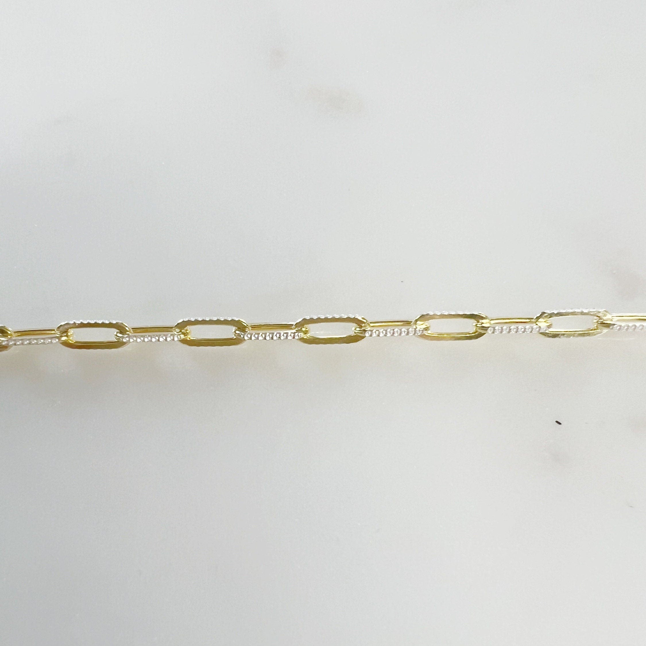 8.7mmx3.1mm Vermeil Two Tone Gold Diamond Cut Drawn Cable – Sold by the Foot