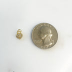 Gold Plated Teeny Tiny CZ Heart Shaped Pad Lock Charm with Jumpring