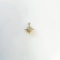 Gold Plated 12 Point Star with CZ North Star Charm Celestial Star