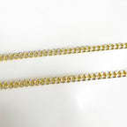 4mmx4mm Vermeil Gold Two Tone Flat Diamond Cut Curb Chain – Sold by the Foot
