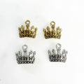 Pewter Small Curved Crown Charm Princess Queen Royalty Charm (2pc)