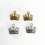 Pewter Small Curved Crown Charm Princess Queen Royalty Charm (2pc)