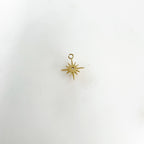 Gold Plated 12 Point Star with CZ North Star Charm Celestial Star