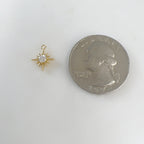 Gold Plated 12 Point Star with CZ North Star Charm Celestial Star