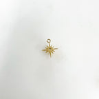 Gold Plated 12 Point Star with Turquoise Color CZ North Star Charm