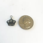 Pewter Small Detailed Crown Charm Royalty Queen King Princess (2pc)