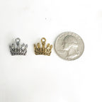 Pewter Small Curved Crown Charm Princess Queen Royalty Charm (2pc)