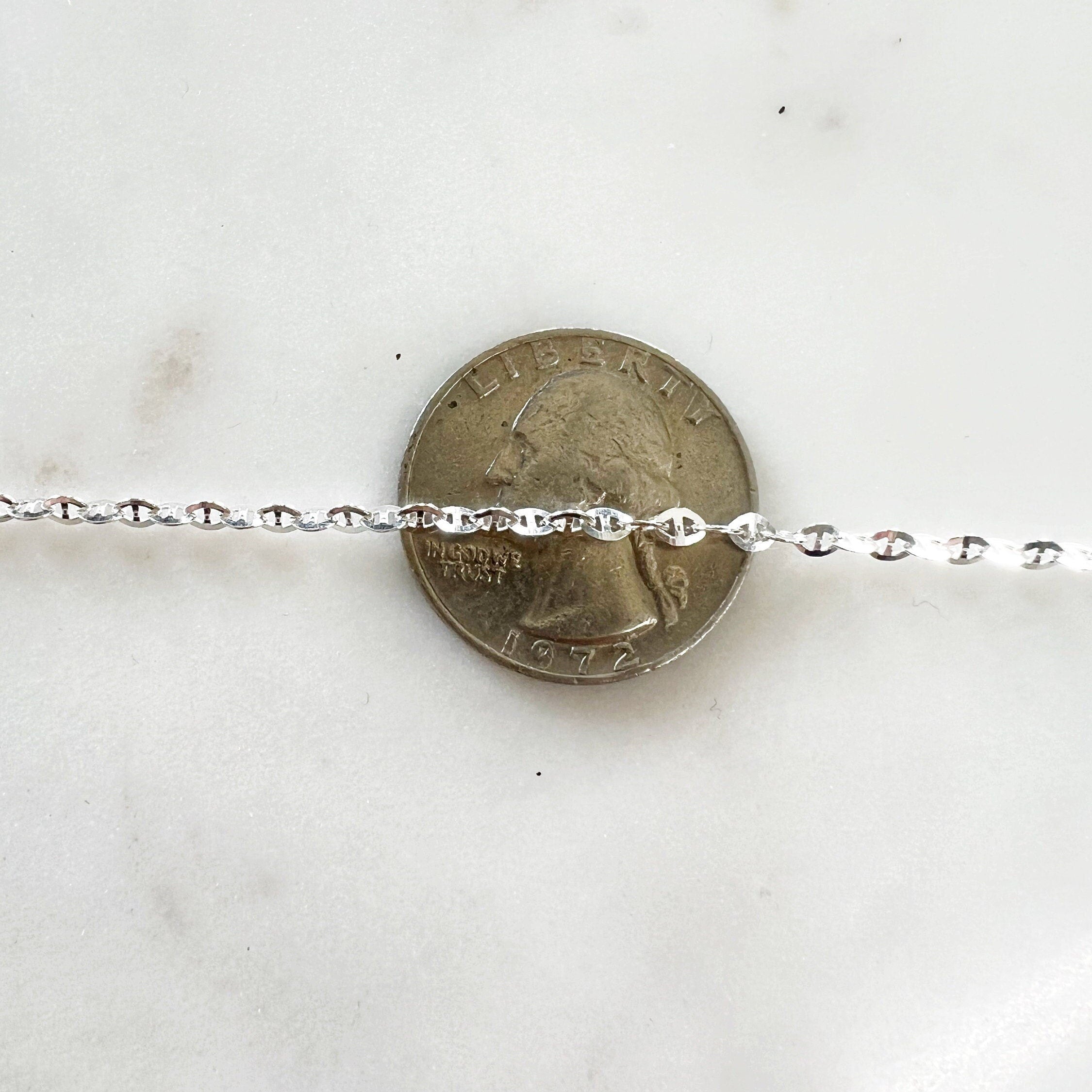 Sterling Silver Mariner Chain Sturdy Choker Chain 3.5mm X – Sold by the Foot