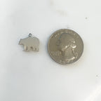 Sterling Silver or Vermeil Flat Bear Charm Gold or Teddy Bear Animal Nature