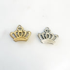 Pewter Medium Crown Royalty Queen Princess Charm with Loop (2pc)