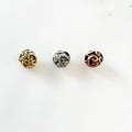 Pewter Decorative Small Swirl Detail Metal Round Beads (2pc)