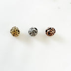 Pewter Decorative Small Swirl Detail Metal Round Beads (2pc)