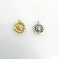 Sterling Silver or Vermeil Detailed Small Flat Sunflower Charm Pendant Nature