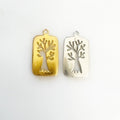 Sterling Silver or Vermeil Cut Out Oak Tree Wisdom Charm Modern Nature Pendant