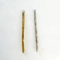 Sterling Silver or Vermeil Thin Textured Bar Charm Pendant with Hole