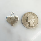 Pewter Thick Hammered Textured Heart Charm Pendant Metal Matte