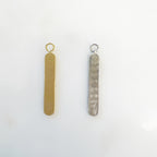 Sterling Silver or Vermeil Long Bar Moon Phases Design Modern Pendant