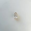 Gold Plated Small Baquette Emerald Shape CZ Cubic Zirconia Drop