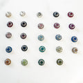 10mm Base Metal Circle Shrag Swarovski Crystal Button with Silver Back (10pc)