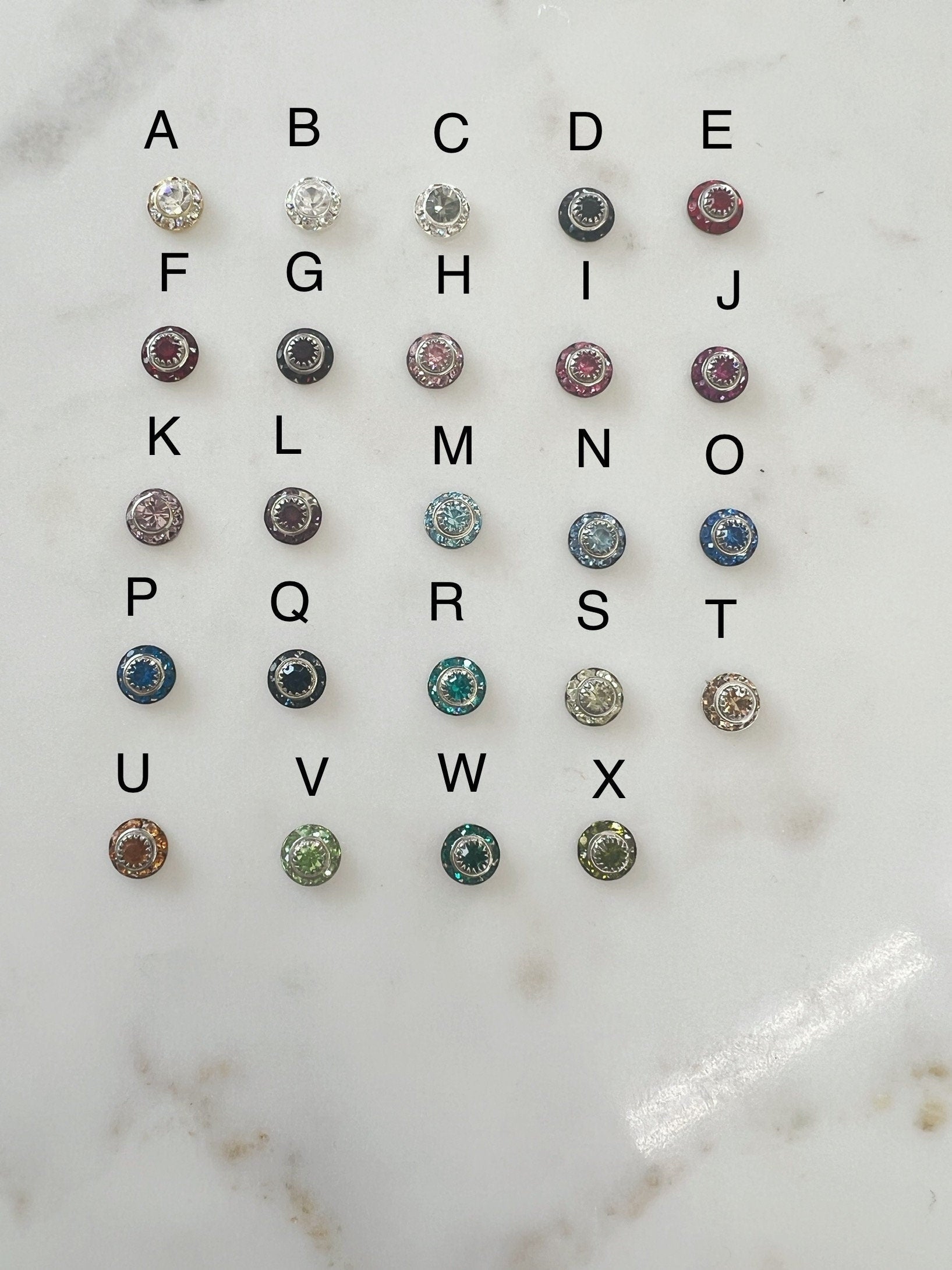 10mm Base Metal Circle Shrag Swarovski Crystal Button with Silver Back (10pc)