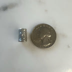 Pewter Small Long 12mm Cylinder Barrel Shape Hammered Textured