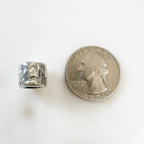 11mmx9mm Pewter Short Barrel Shape Hammered Textured Large Hole Spacer