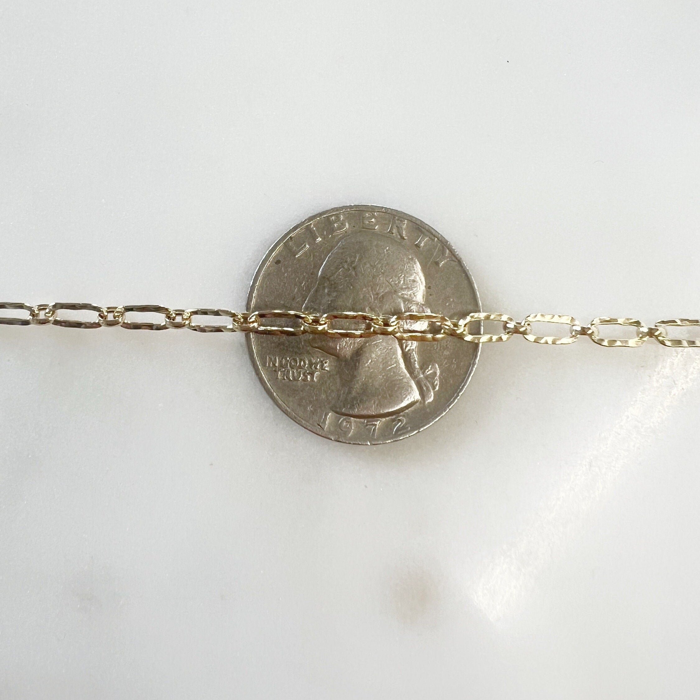 Gold Filled Hammered Textured Flat Nugget Long and Short – Sold by the Foot