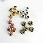 Pewter Large Hole Layer Detail Metal Spacer Beads in Shiny (5pc)