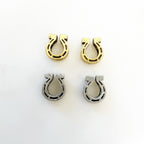 7mmx5mm Pewter Small Horse Shoe Charm Gold and Silver (2pc)