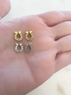 7mmx5mm Pewter Small Horse Shoe Charm Gold and Silver (2pc)