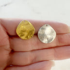 Sterling Silver or Vermeil Organic Shape Stamping Blank Hammered Circle Coin