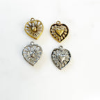 Pewter Heart Within Heart Loop Charms Love Friendship Small (2pc)