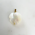 Gold Plated Mother of Pearl Four Leaf Clover Charm Smooth Detailed