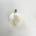 Gold Plated Mother of Pearl Four Leaf Clover Charm Smooth Detailed - Style 2
