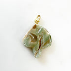 Gold Plated Abalone Shell Mushroom Charm Detailed Shell Charm