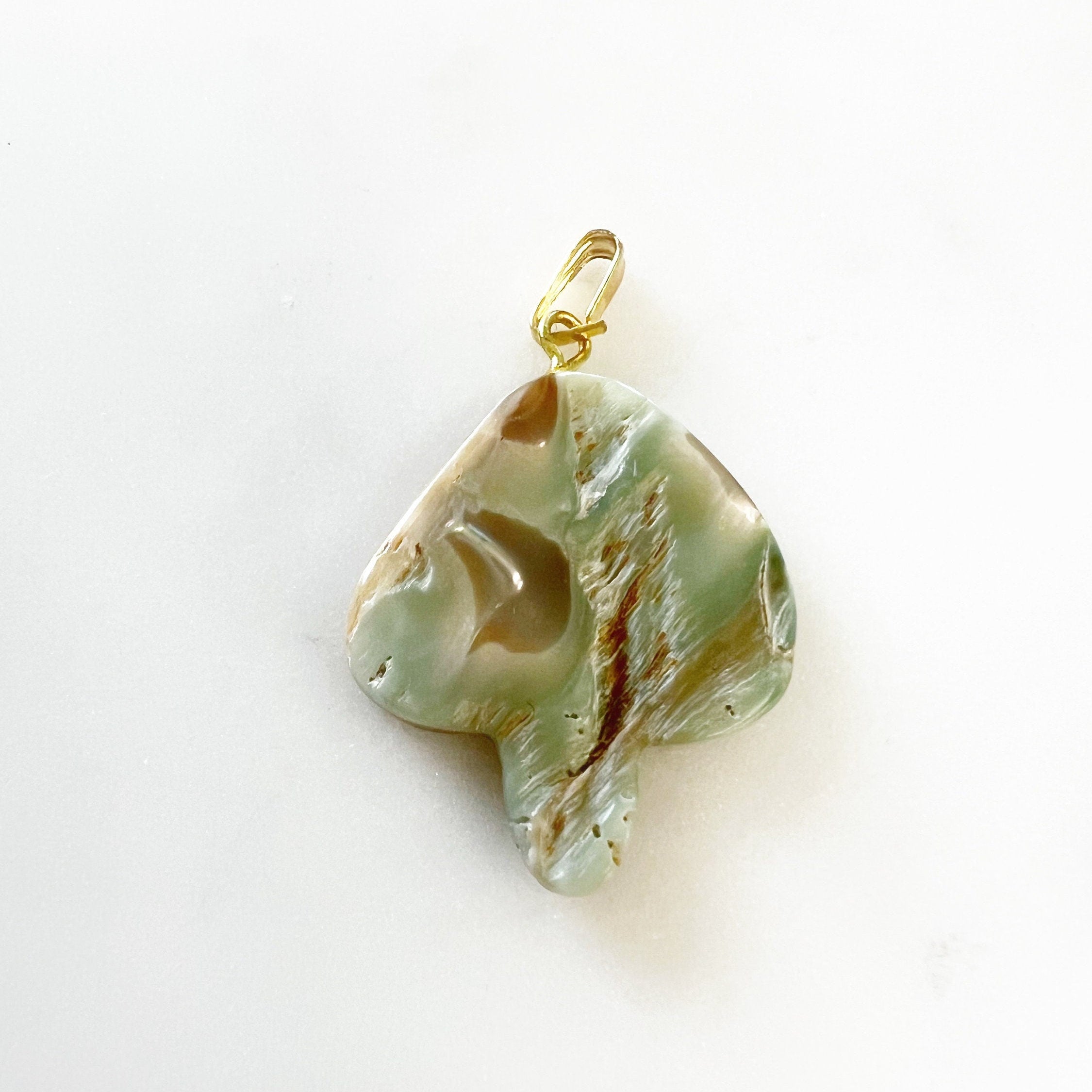 Gold Plated Abalone Shell Mushroom Charm Detailed Shell Charm