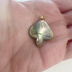 Gold Plated Abalone Shell Mushroom Charm Detailed Shell Charm