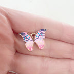 Gold Plated Beautiful Colorful Detailed Butterfly Charm Enamel