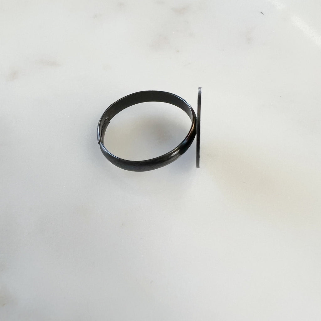 Pewter Adjustable Glue on Ring Base Antique Copper Antique