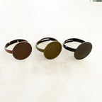 Pewter Adjustable Glue on Ring Base Antique Copper Antique