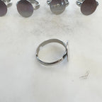 Base Metal Adjustable Glue on Ring Base Nickel Silver Cabochon (5pc)